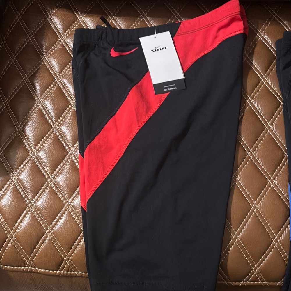 Nike Women's Swim Shorts - Black and Red